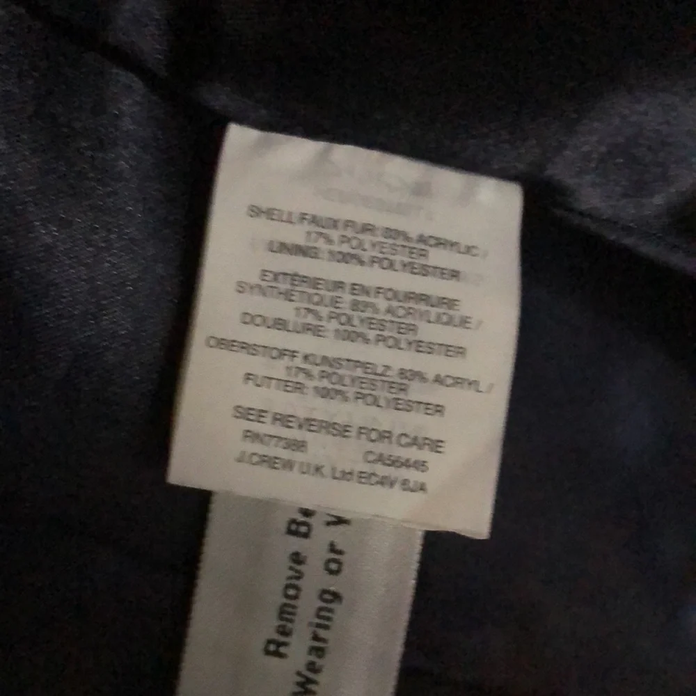 J crew 🍃🍂🌻 navy blue 🪻 XXS FAUX FUR VEST - Picture 6 of 7